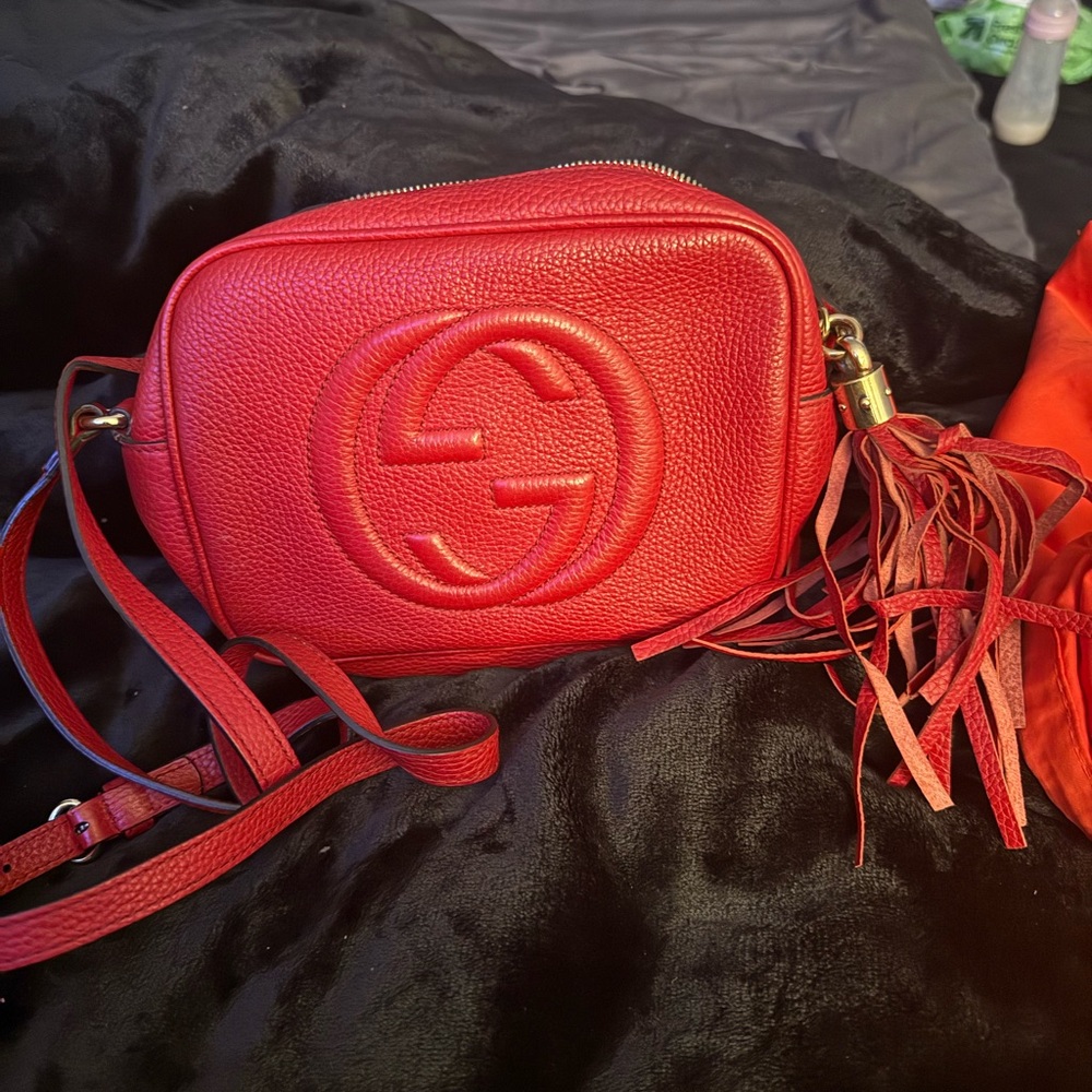 Gucci Red Leather Crossbody Bag